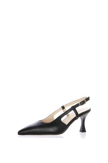Slingback in pelle nero e beige Nero Giardini - 5