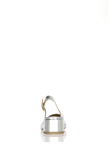 Slingback basso laminato platino e argento Tamaris - 8