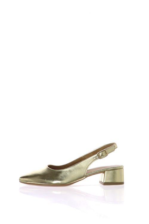 Slingback basso laminato platino e argento Tamaris - 2