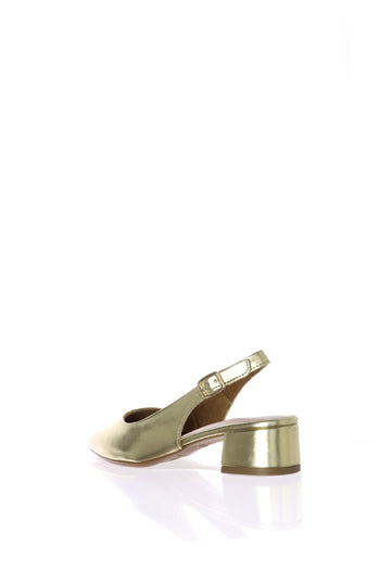 Slingback basso laminato platino e argento Tamaris - 10