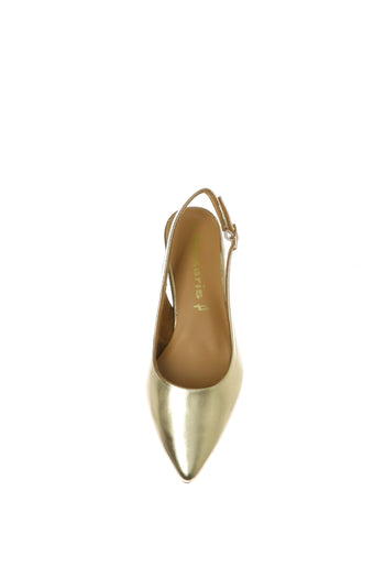 Slingback basso laminato platino e argento Tamaris - 3