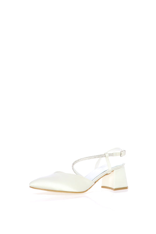 Slingback in raso con tubo di strass trasversale I am Bride - 2