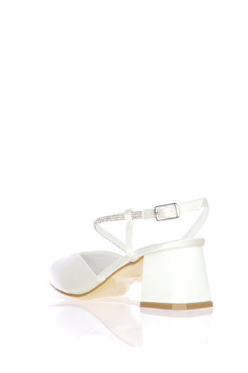 Slingback in raso con tubo di strass trasversale I am Bride - 3
