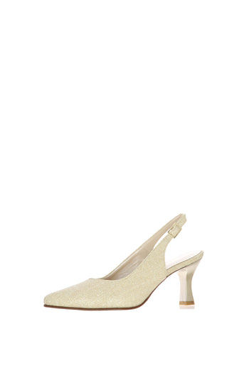 Slingback in tessuto glitter artgento e platino tacco 6 cm - 3