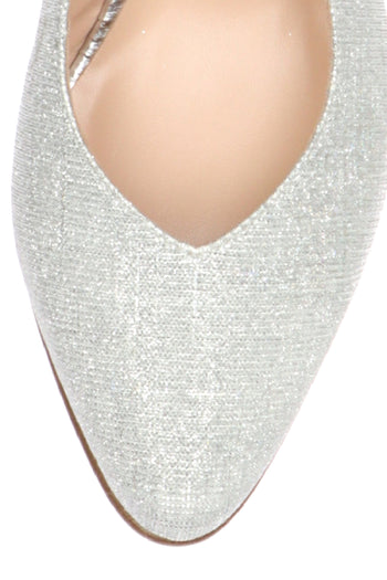 Slingback in tessuto glitter blu tacco basso Soffice Sogno - 10