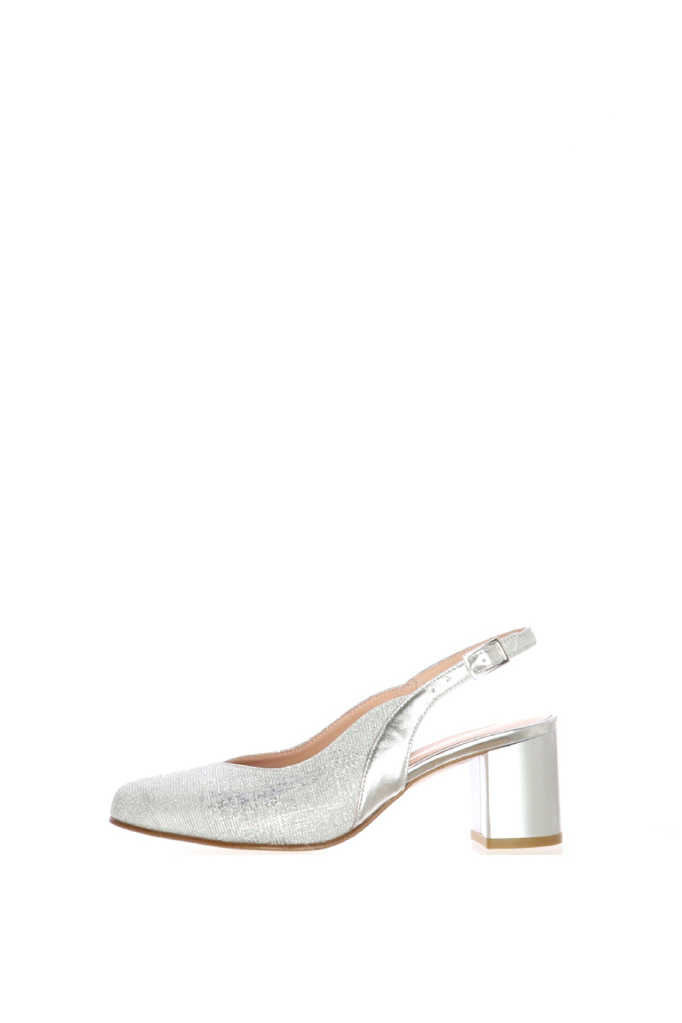 Slingback in tessuto glitter blu tacco basso Soffice Sogno