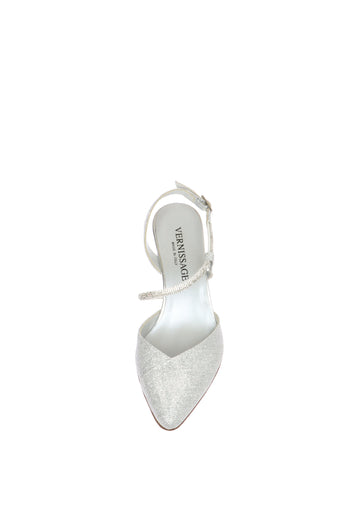 Slingback in tessuto glitter con tacco Soffice Sogno - 10
