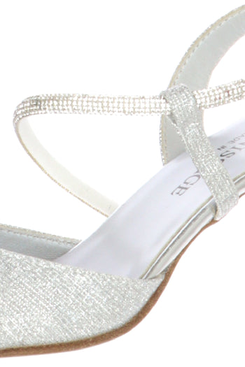 Slingback in tessuto glitter con tacco Soffice Sogno - 15