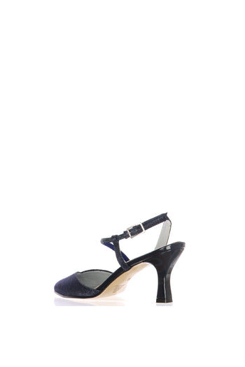 Slingback in tessuto glitter con tacco Soffice Sogno - 8