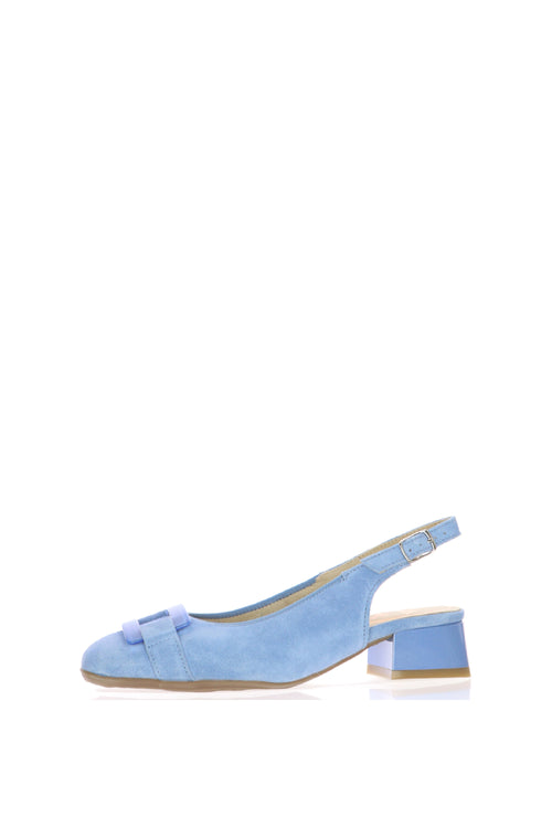 Slingback in vero camoscio celeste e fuxia con tacco basso Ara Shoes - 2