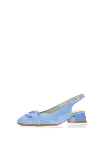 Slingback in vero camoscio celeste e fuxia con tacco basso Ara Shoes - 4