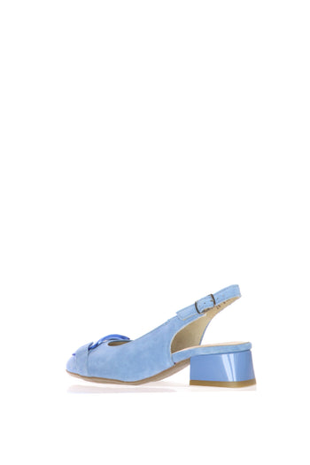 Slingback in vero camoscio celeste e fuxia con tacco basso Ara Shoes - 5
