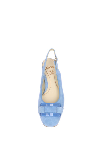 Slingback in vero camoscio celeste e fuxia con tacco basso Ara Shoes - 7