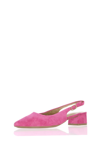 Slingback in vero camoscio fuxia con tacco basso Tamaris - 3