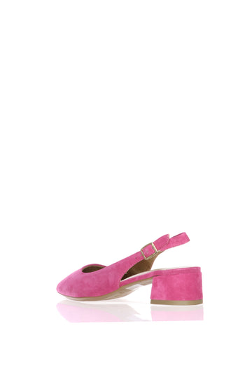Slingback in vero camoscio fuxia con tacco basso Tamaris - 5