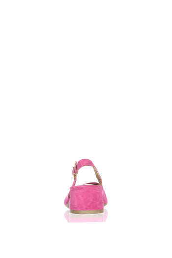 Slingback in vero camoscio fuxia con tacco basso Tamaris - 4