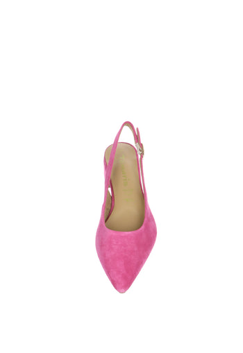 Slingback in vero camoscio fuxia con tacco basso Tamaris - 3