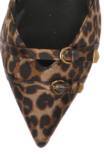 Slingback leopard con fibiette e tacco stiletto - 3