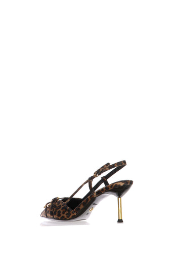 Slingback leopard con fibiette e tacco stiletto - 4