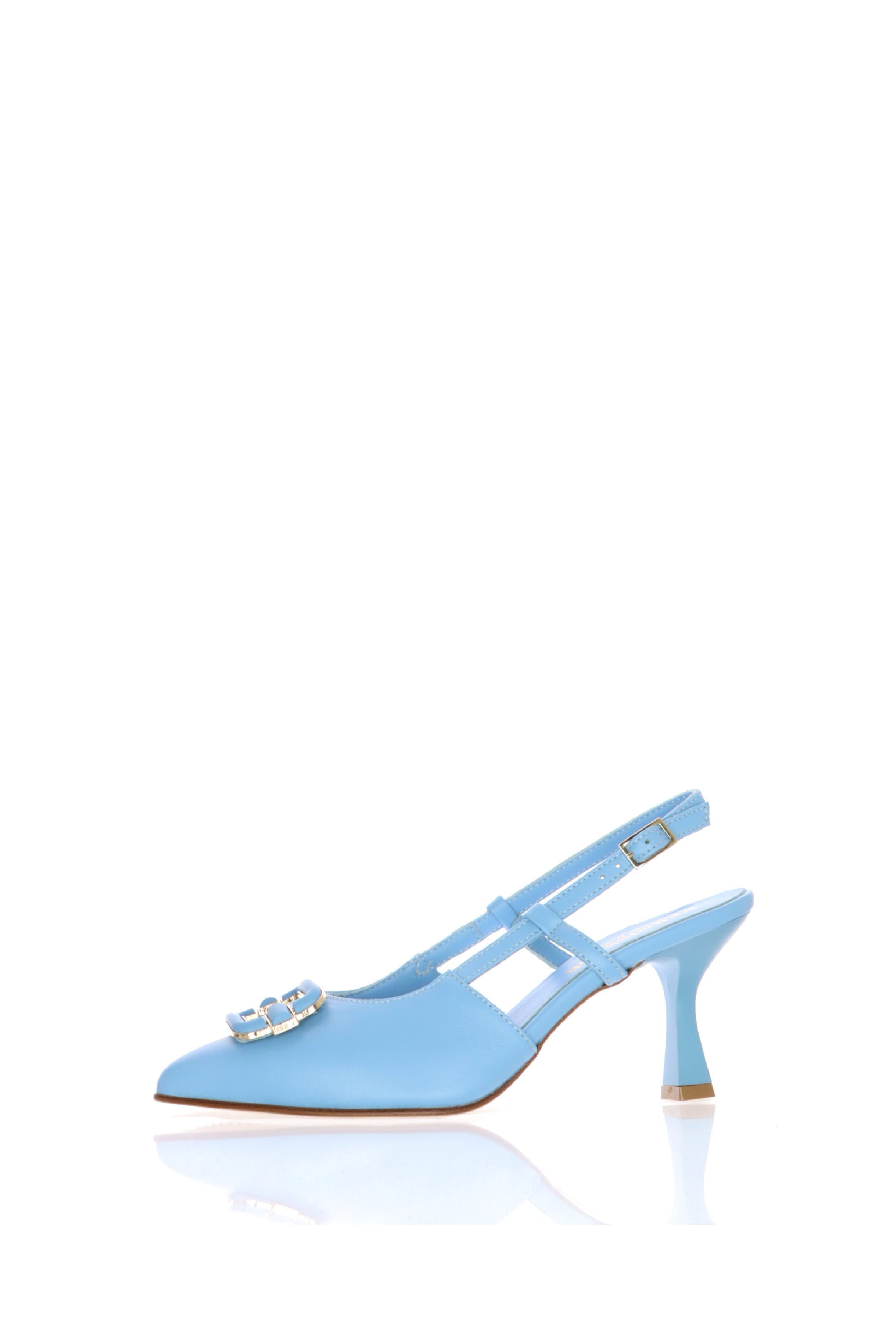 Slingback pelle celeste Soffice Sogno