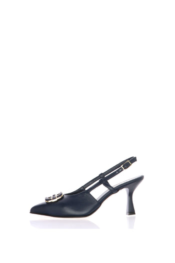 Slingback pelle celeste Soffice Sogno - 5