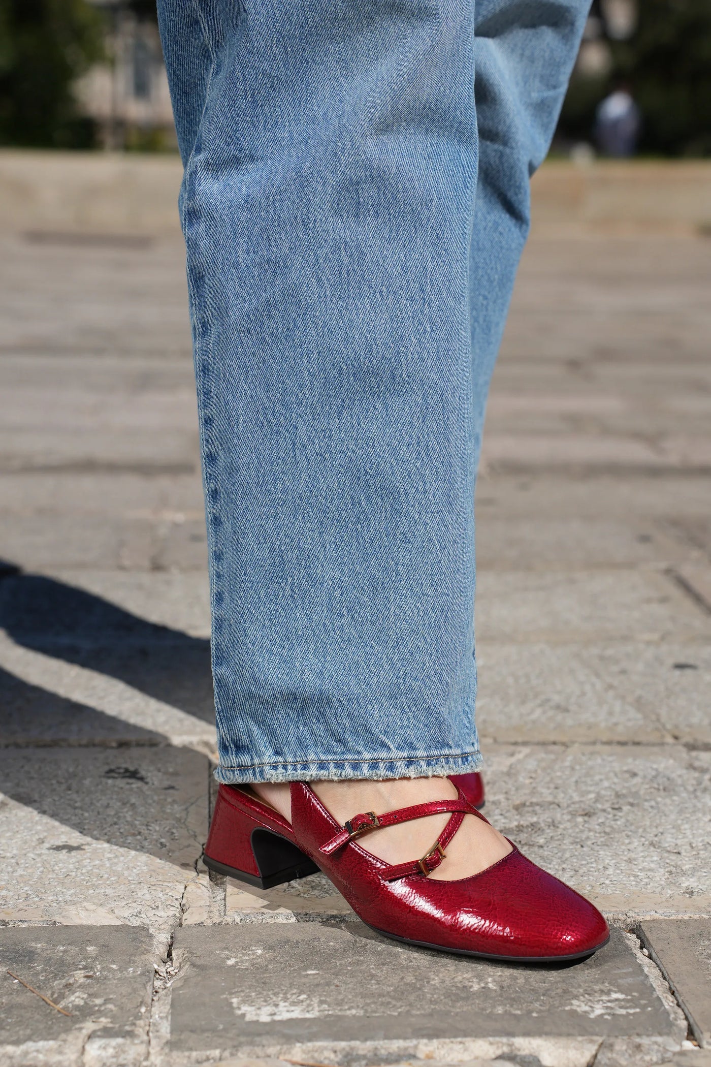 Slingback rossa Stile Mary Jane Tamaris con Plantare touch it 2