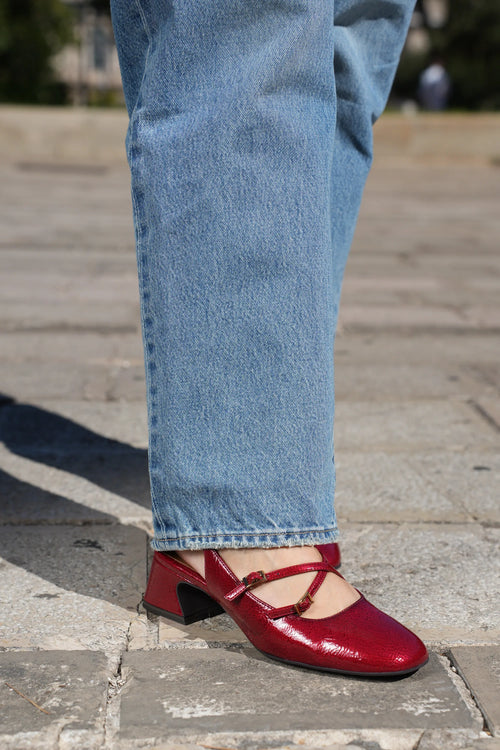 Slingback rossa Stile Mary Jane Tamaris con Plantare touch it - 2