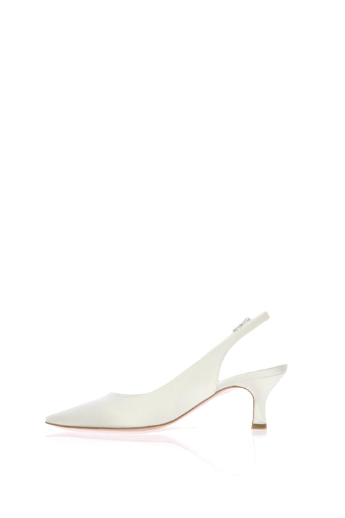 Slingback sposa bianco seta tacco 5cm I Am Bride - 1