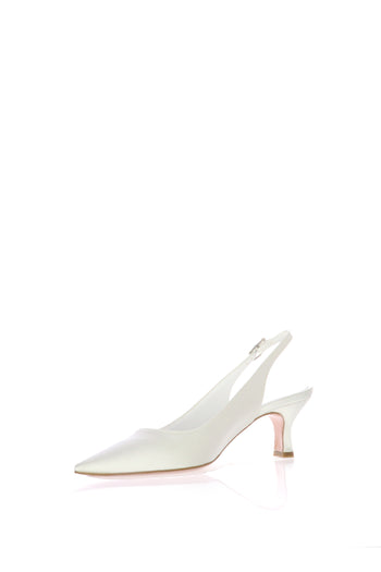 Slingback sposa bianco seta tacco 5cm I Am Bride - 3