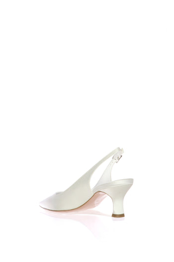 Slingback sposa bianco seta tacco 5cm I Am Bride - 3