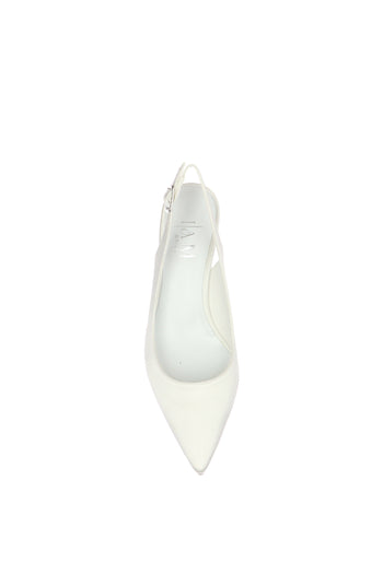 Slingback sposa bianco seta tacco 5cm I Am Bride - 5