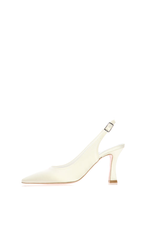 Slingback sposa bianco seta tacco 7cm I Am Bride - 1