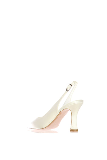 Slingback sposa bianco seta tacco 7cm I Am Bride - 4