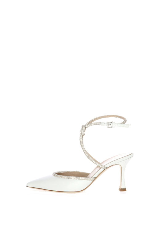 Slingback sposa in vera pelle con tubo di strass sul dorso Ninalilou - 1