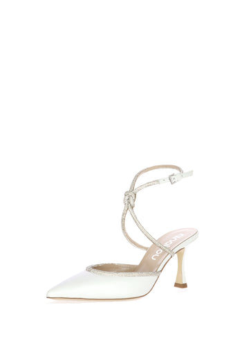 Slingback sposa in vera pelle con tubo di strass sul dorso Ninalilou - 3
