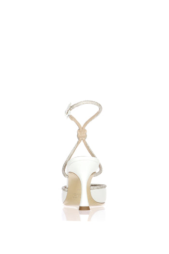Slingback sposa in vera pelle con tubo di strass sul dorso Ninalilou - 4