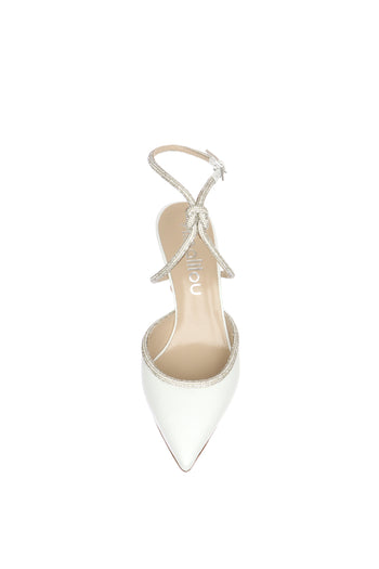 Slingback sposa in vera pelle con tubo di strass sul dorso Ninalilou - 6