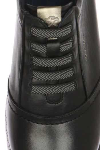 Sneaker nera in pelle con laccio elastico plantare estraibile - 6