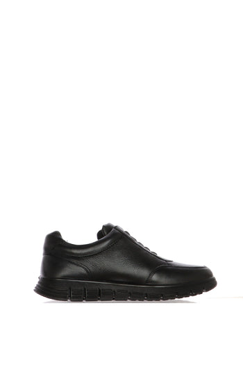 Sneaker comoda da passeggio in pelle nera - 3