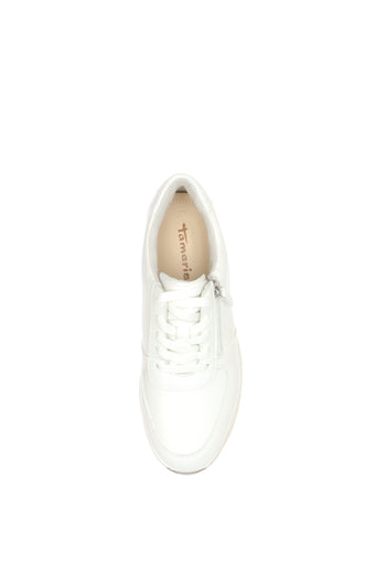 Sneaker in pelle bianca con zip laterale - 5