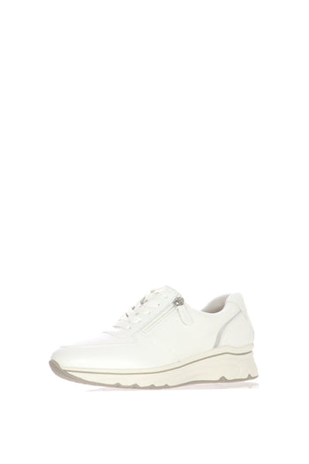 Sneaker in pelle bianca con zip laterale - 3