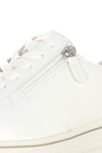 Sneaker in pelle bianca con zip laterale - 4