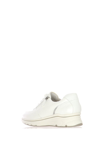 Sneaker in pelle bianca con zip laterale - 3