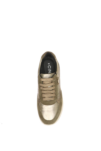 Sneaker nero e visone con chiusura lacci e cerniera plantare estraibile - 8