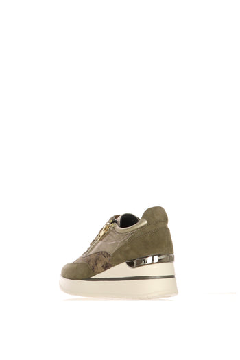 Sneaker nero e visone con chiusura lacci e cerniera plantare estraibile - 6