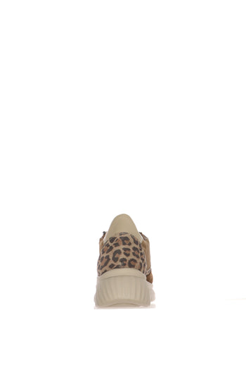 Sneakers Donna  marroni con Zip e dettagli animalier - 5