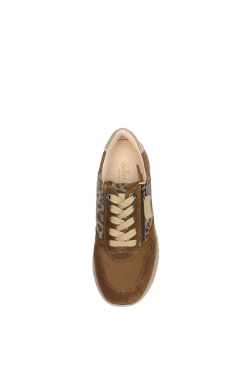 Sneakers Donna  marroni con Zip e dettagli animalier - 4