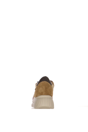 Sneakers Donna marroni e bordeaux con Zip - 5