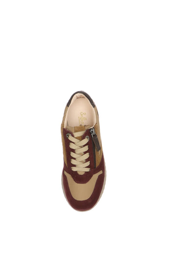 Sneakers Donna marroni e bordeaux con Zip - 4