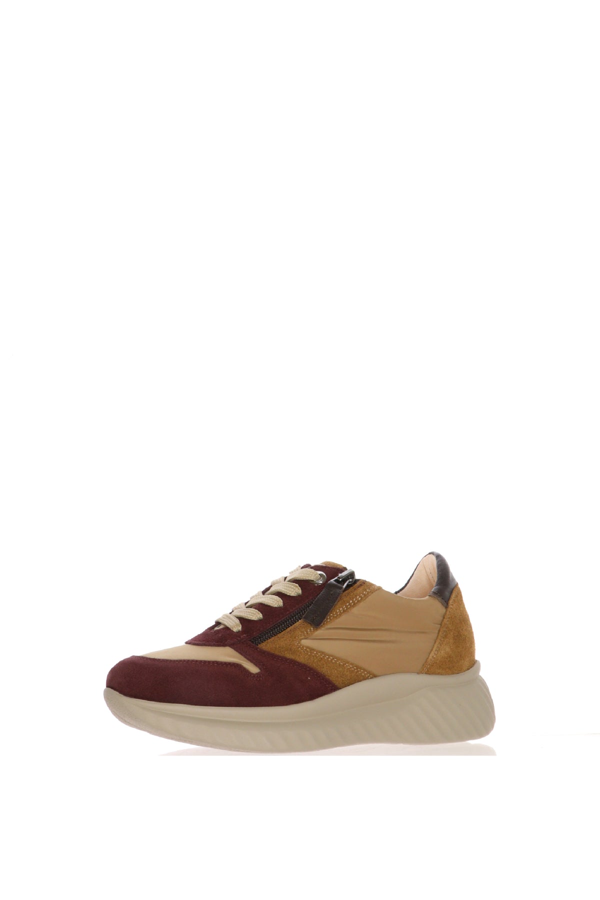 Sneakers Donna marroni e bordeaux con Zip 2